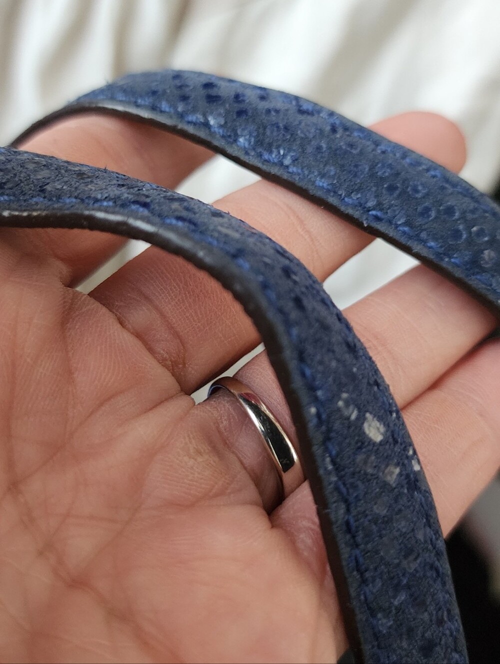 Coach Bag Blue Leather - Picture 3 of 7